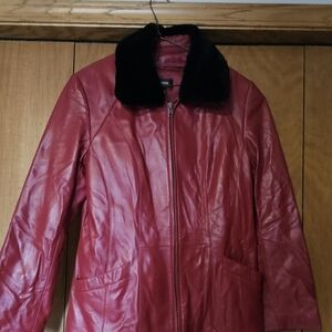 Danier quality longer leather coat with zip out liner